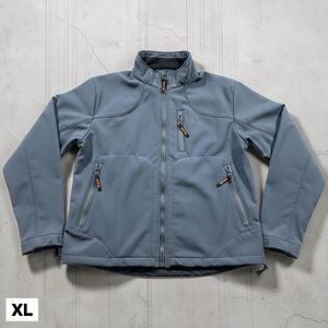 Oobe Soft Shell Jacket Mens XL Fleece Lined Full Zip Blue Pockets Wind Resistant
